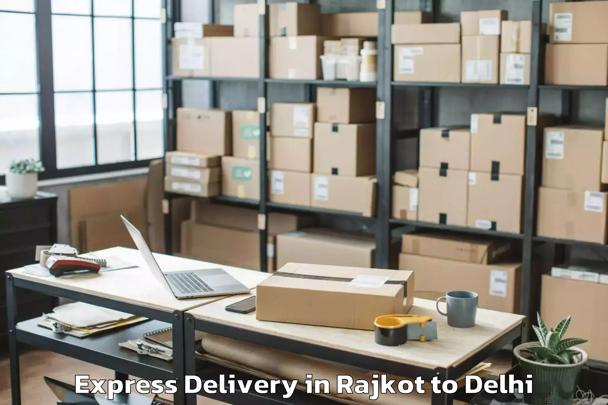 Get Rajkot to Ambience Mall Rohini Express Delivery